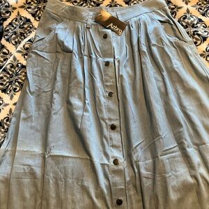 Azbro Women's Blue Midi Skirt